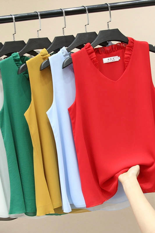 Blusa Regata De Chiffon Colors