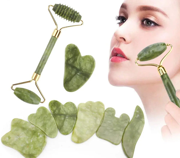 Massageador Corporal Pedra Natural Jade Gua Sha Formato U