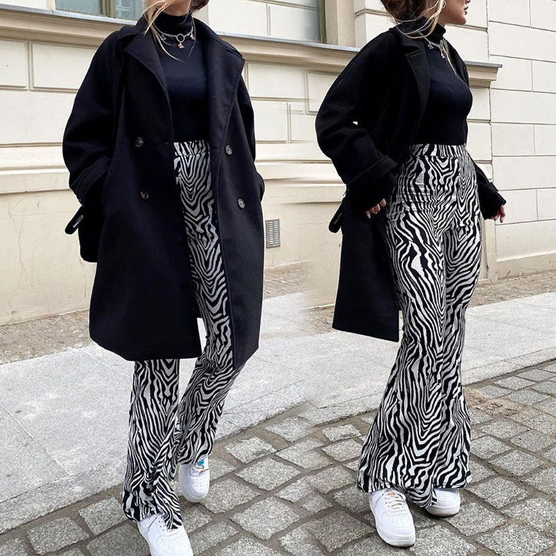 Calça Pantalona Zebra Print