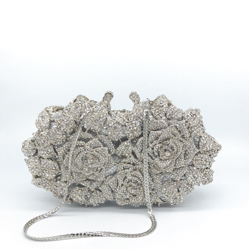 Bolsa Clutch Cristal Flores 3D