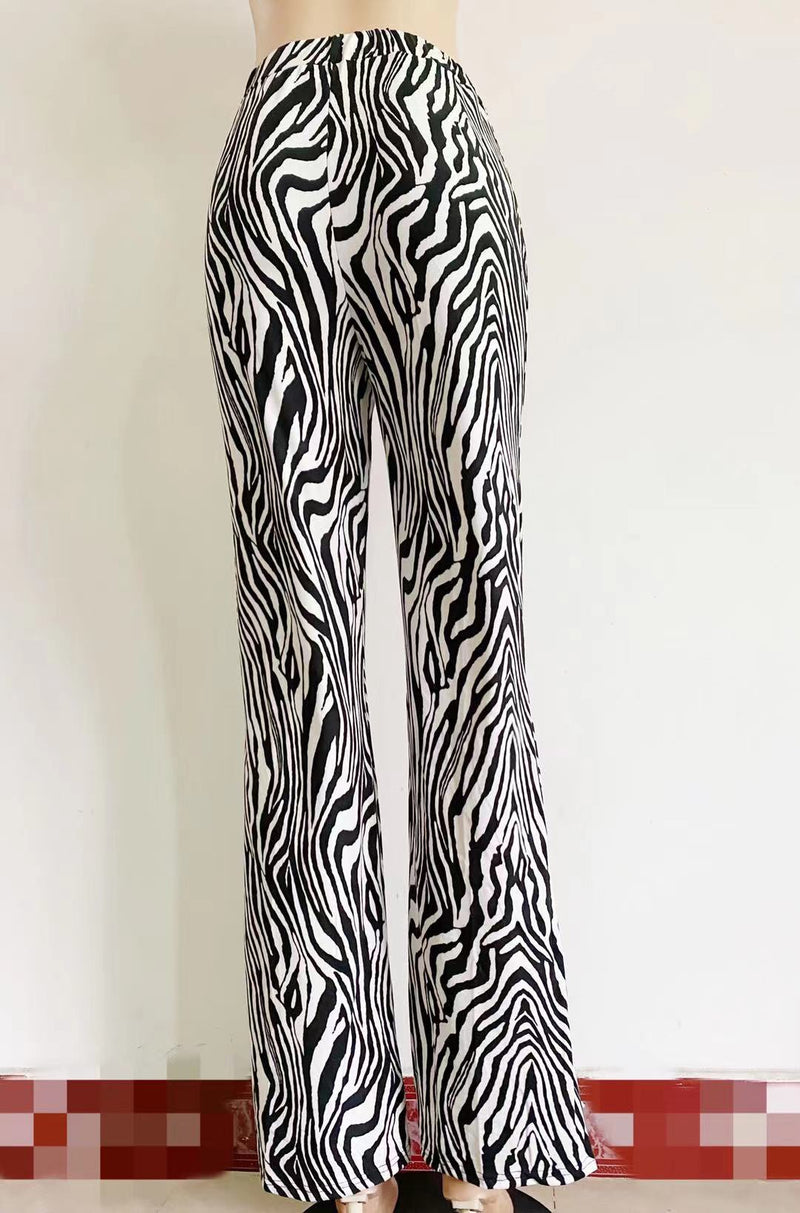 Calça Pantalona Zebra Print