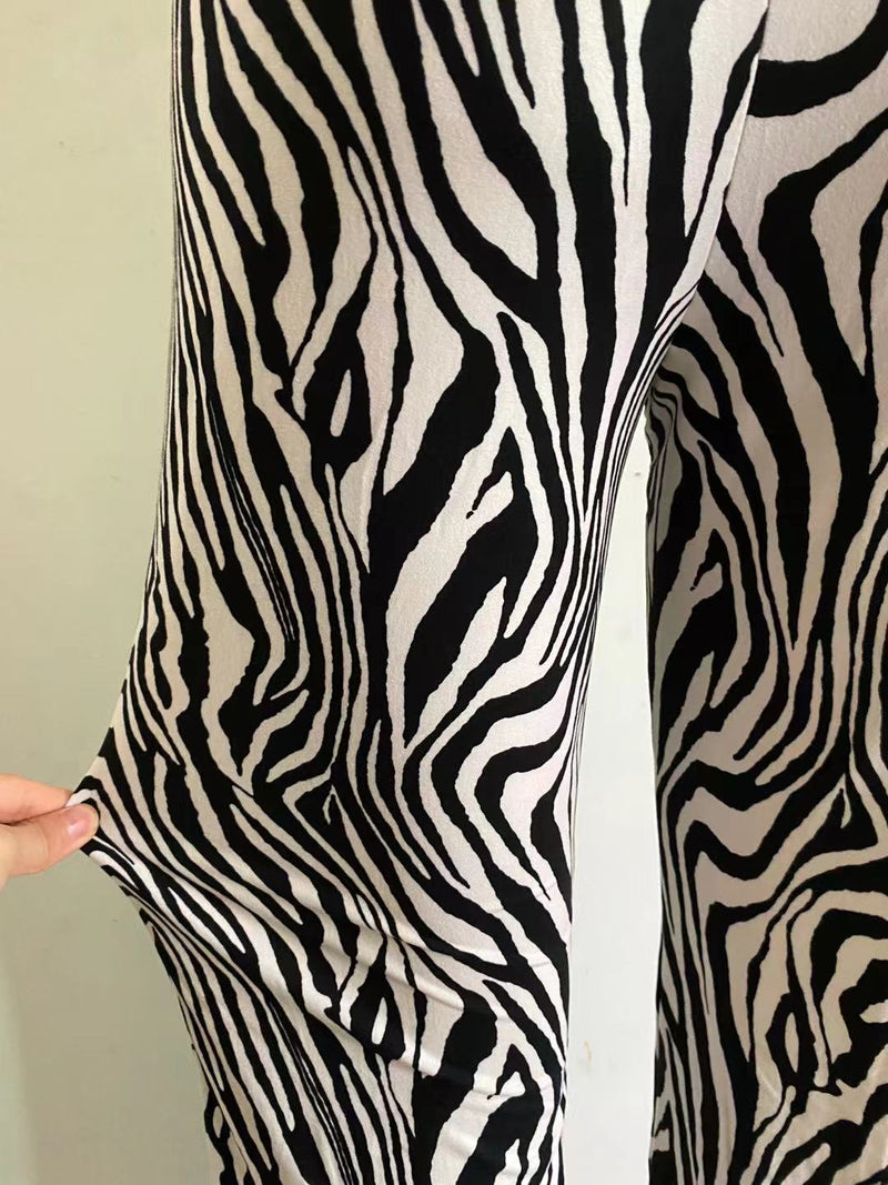 Calça Pantalona Zebra Print