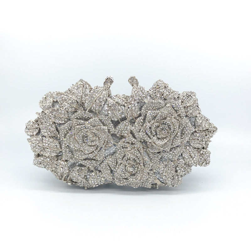 Bolsa Clutch Cristal Flores 3D