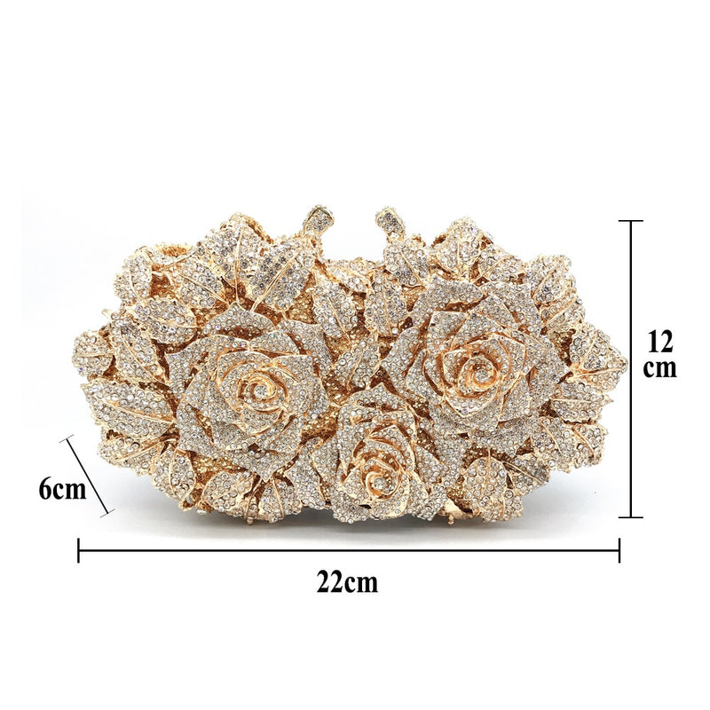 Bolsa Clutch Cristal Flores 3D