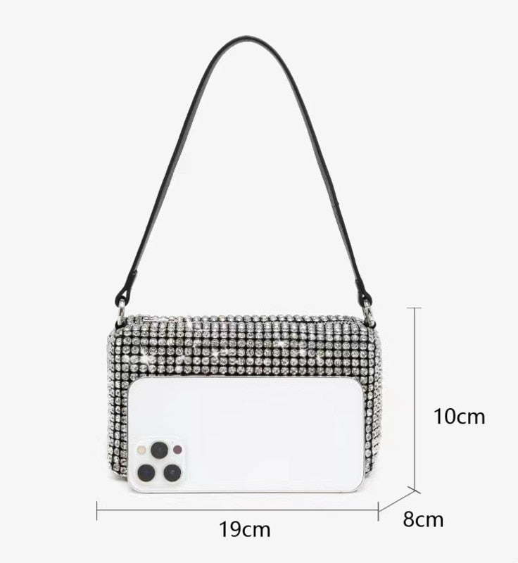 Bolsa Quadrada Cristal Strass