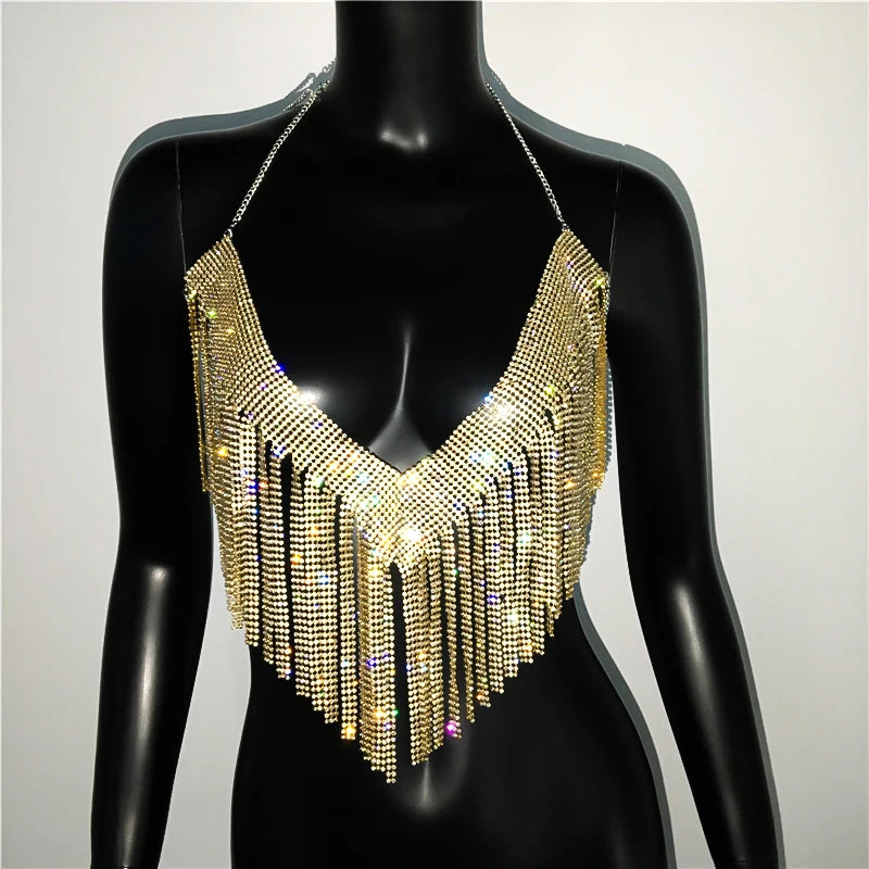 Top Cropped Cristal Strass