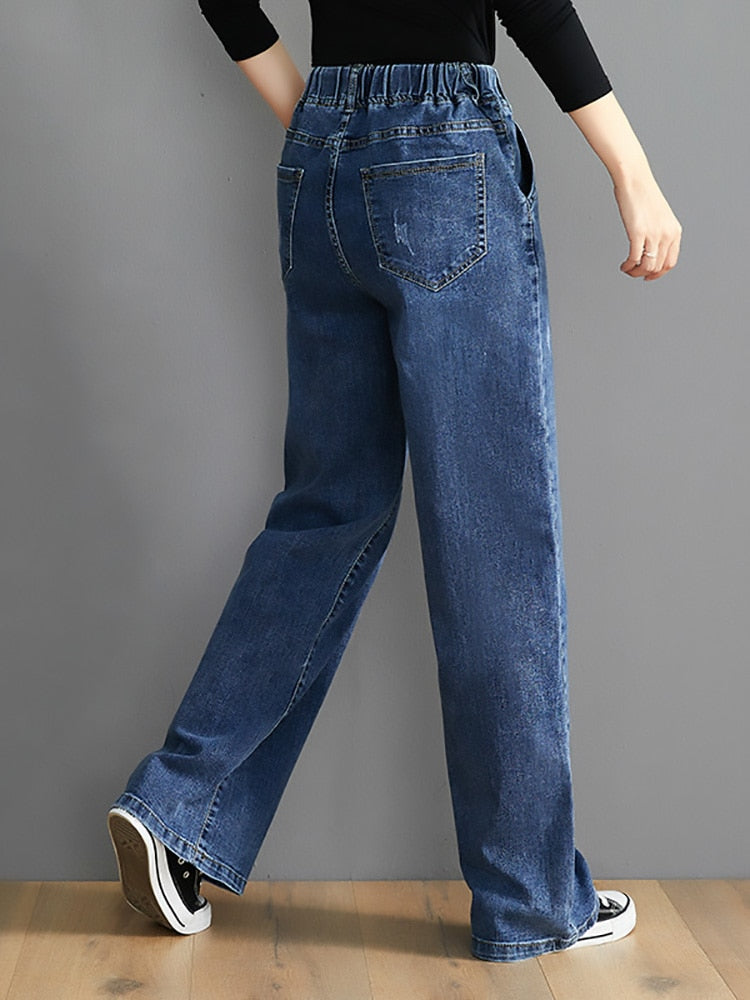 Calça Jeans Com Cordão e Elástico