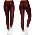 Calça Skinny De Couro Eco