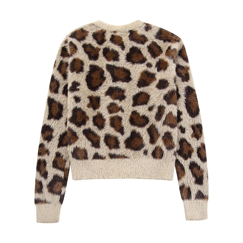 Cardigan Felpudo Estampa Animal Print Oncinha