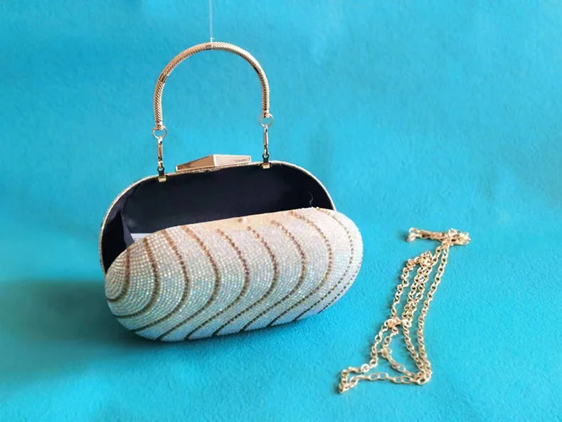 Bolsa Clutch Com Strass Prata