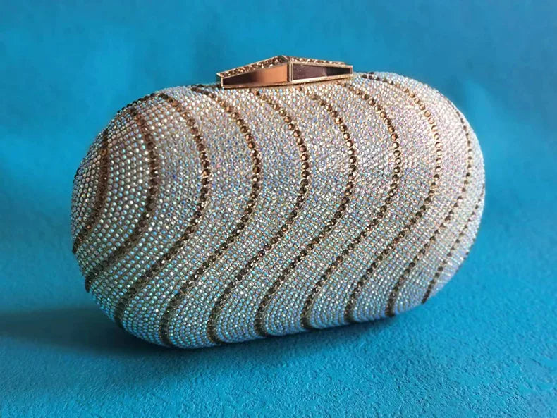 Bolsa Clutch Com Strass Prata