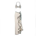 Conjunto 3 Peças Biquíni e Saia Lycra Branco