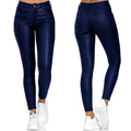 Calça Skinny De Couro Eco