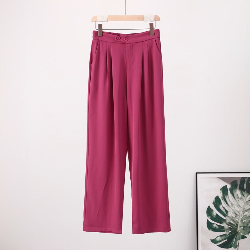 Calça Pantalona Alfaiataria Com Botões