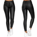 Calça Skinny De Couro Eco