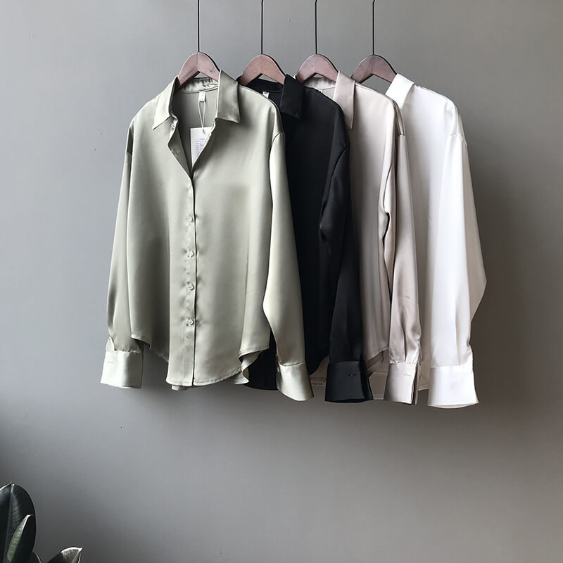 Camisa Manga Longa De Seda